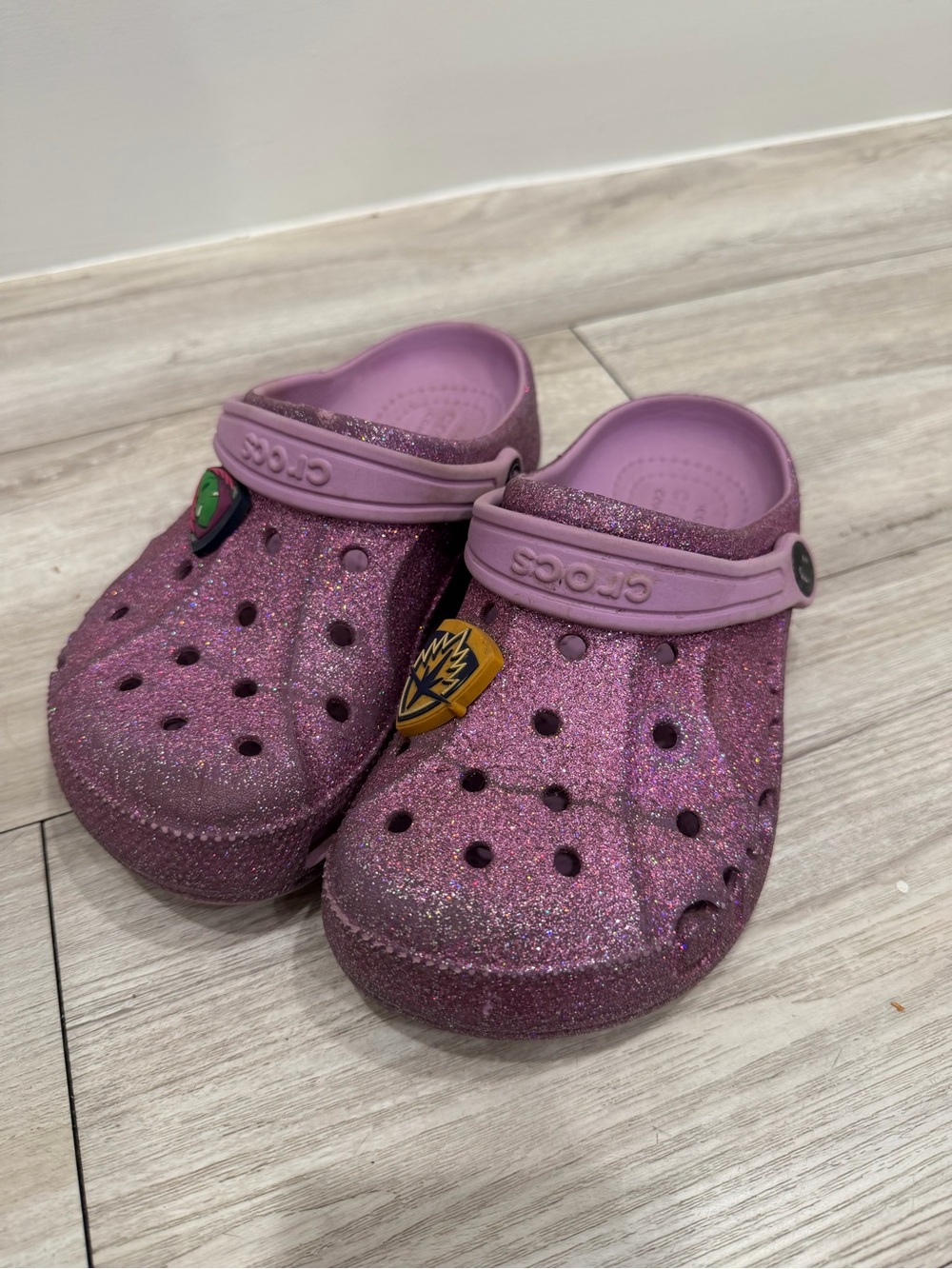 CROCS Kids' Sparkle Pink Glitter Clogs